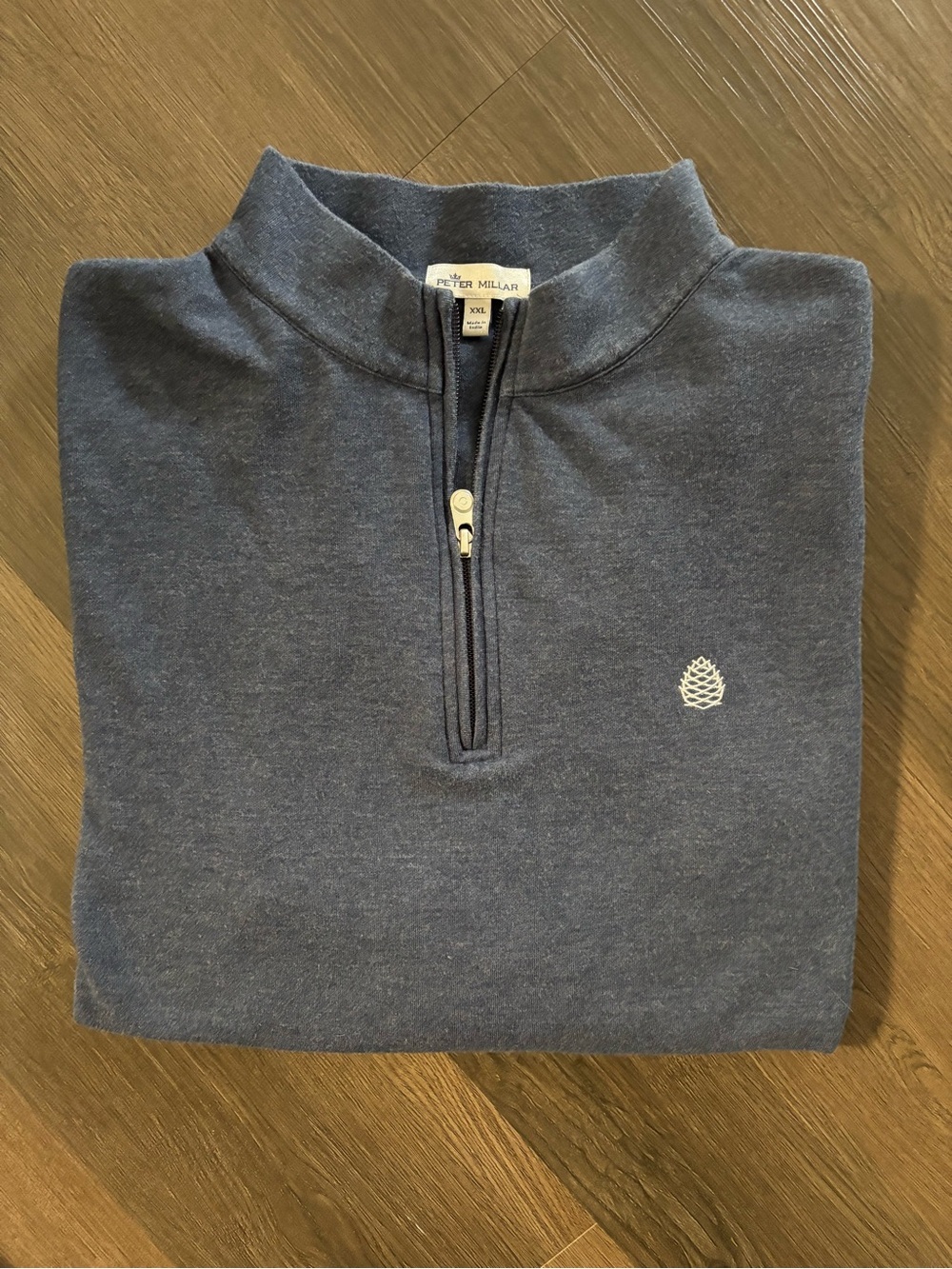 Peter Millar Blue Half-Zip Pullover with Pine Logo Sz XXL
